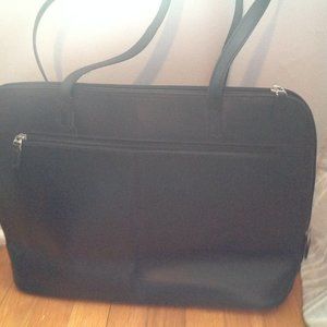 Black Leather Women's Laptop Case